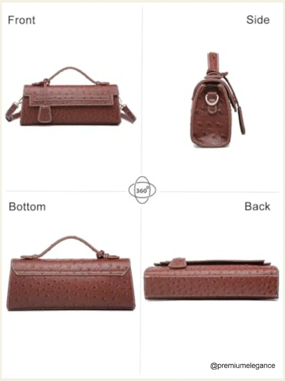 Top Handle Satchel Purse - Designer Crossbody Bag with Detachable Strap